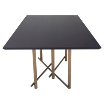 Bunda Wooden Dining Table With Brass Frame In Dark Wood