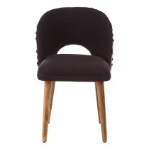 Cafenos Moroccan Fabric Bedroom Chair With Oak Legs In Black