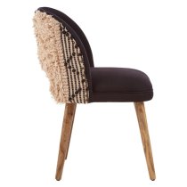 Cafenos Moroccan Fabric Bedroom Chair With Oak Legs In Black