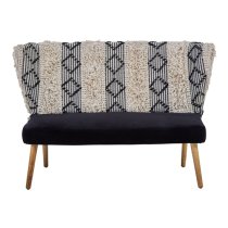 Cafenos Moroccan 2 Seater Fabric Sofa In White And Black