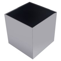 Carolex Square Black Glass Side Table With Chrome Base