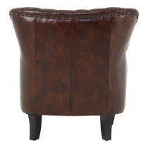 Sadalmelik Upholstered Leather Armchair In Weathered Brown