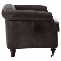 Sadalmelik Upholstered Genuine Leather Armchair In Grey