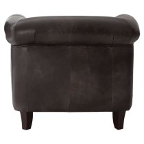 Sadalmelik Upholstered Genuine Leather Armchair In Grey