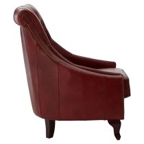 Sadalmelik Genuine Leather Armchair In Red