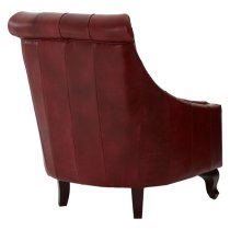 Sadalmelik Genuine Leather Armchair In Red