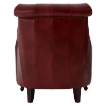 Sadalmelik Genuine Leather Armchair In Red