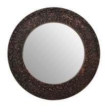 Almory Round Wall Bedroom Mirror In Copper Frame