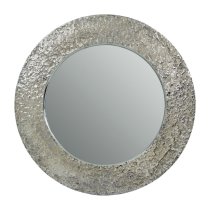 Almory Round Wall Bedroom Mirror In Nickel Frame