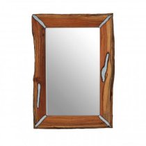 Almory Rectangular Wall Bedroom Mirror In Natural Frame