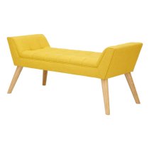 Mopeth Fabric Upholstered Window Seat Bench In Yellow