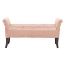 Otterburn Fabric Upholstered Window Seat Bench In Pink