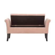 Otterburn Fabric Upholstered Window Seat Bench In Pink