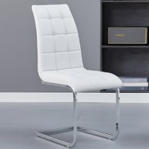 Paris Faux Leather Dining Chair In White