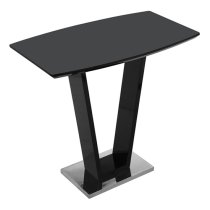 Ilko High Gloss Bar Table Rectangular Glass Top In Black