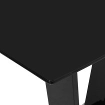 Ilko High Gloss Bar Table Rectangular Glass Top In Black