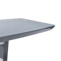 Ilko High Gloss Bar Table Rectangular Glass Top In Grey