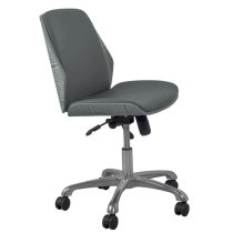 Vikena Faux Leather Office Chair In Grey