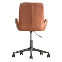 Farada Swivel Faux Leather Office Chair In Brown