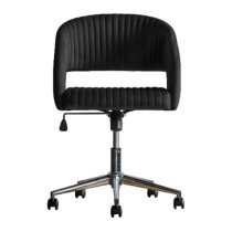 Marry Swivel Velvet Home And Office Chair In Black