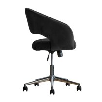 Marry Swivel Velvet Home And Office Chair In Black