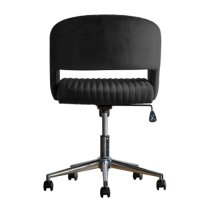 Marry Swivel Velvet Home And Office Chair In Black