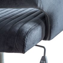 Marry Swivel Velvet Home And Office Chair In Black