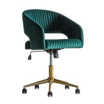 Marry Swivel Velvet Home And Office Chair In Green