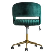 Marry Swivel Velvet Home And Office Chair In Green