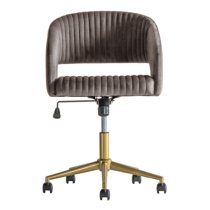 Marry Swivel Velvet Home And Office Chair In Grey