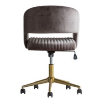 Marry Swivel Velvet Home And Office Chair In Grey