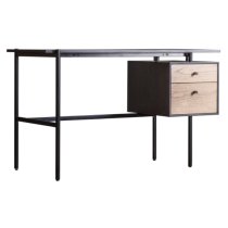 Marvale Wooden Laptop Desk With 2 Drawers In Black And Natural