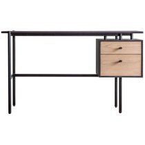 Marvale Wooden Laptop Desk With 2 Drawers In Black And Natural