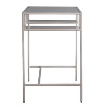 Custer Clear Glass Laptop Desk With Silver Metal Frame