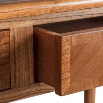 Mundelein Mindi Wood Laptop Desk With 2 Drawers In Walnut