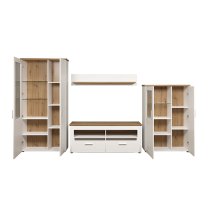 Shazo LED Living Room Furniture Set In White Pine Artisan Oak