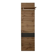 Coyco Wooden Tall Coat Rack In Wotan Oak And Grey