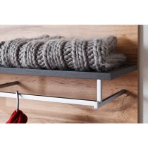 Coyco Wooden Tall Coat Rack In Wotan Oak And Grey