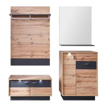 Coyco LED Hallway Furniture Set 4 In Wotan Oak And Grey