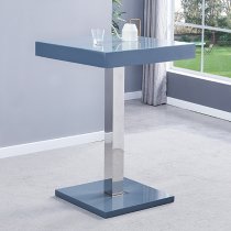 Topaz Glass Grey Gloss Bar Table With 2 Ripple Grey Stools