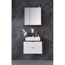 Coone LED Bathroom Mirrored Cabinet In Graphite Grey