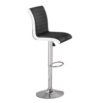 Ilko White High Gloss Bar Table With 4 Ritz Black White Stools