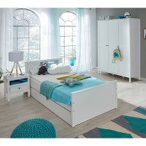 Valdo Wooden Junior Bed With Pull Out Guest Bed In White