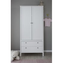 Valdo Kids Room Wooden Wardrobe In White