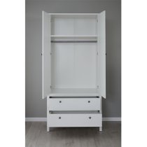 Valdo Kids Room Wooden Wardrobe In White