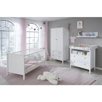 Valdo Kids Room Wooden Wardrobe In White