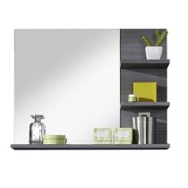 Wildon Bathroom Wall Mirror In White And Smoky Silver