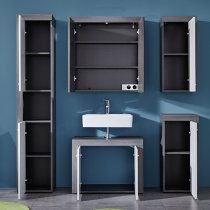 Wildon Bathroom Furniture Set 1 In White And Smoky Silver