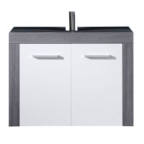 Wildon Bathroom Furniture Set 1 In White And Smoky Silver