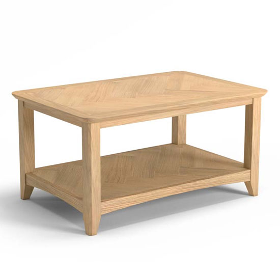 Carnial Wooden Large Coffee Table In Blond Solid Oak